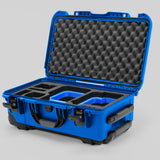 Angle view of Blue Color Canon C400 Camera Carry-on Case and Blue Layer Custom Foam Insert