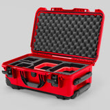Angle view of Red Color Canon C400 Camera Carry-on Case and Red Layer Custom Foam Insert