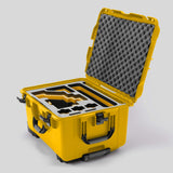 Angled view of Sony FX6 Yellow Color Studio Case and Custom Foam Insert with a Yellow Layer