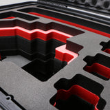 Close-up view 1 of Sony FX6 Black Color Studio Case and Custom Foam Insert with a Red Layer