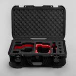 Front view of Black Color RED V Raptor Carry-On Case with Red Layer Custom Foam Insert
