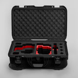 Front view of Black Color RED V Raptor Carry-On Case with Red Layer Custom Foam Insert