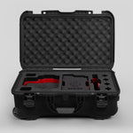 Front view of Black Color RED V Raptor Carry-On Case with Red Layer Custom Foam Insert