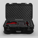 Front view of Black Color RED V Raptor Carry-On Case with Red Layer Custom Foam Insert