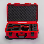 Front view of Red Color RED V Raptor Carry-On Case with Red Layer Custom Foam Insert
