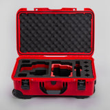 Front view of Red Color RED V Raptor Carry-On Case with Red Layer Custom Foam Insert