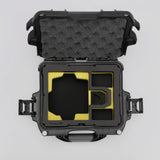 Top view of DJI Zenmuse H30T Black Color Storage and Carrying Case and Custom Foam Insert with a Yellow Layer
