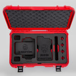 Top view of Red Color RED V Raptor Carry-On Case with Red Layer Custom Foam Insert