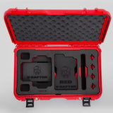 Top view of Red Color RED V Raptor Carry-On Case with Red Layer Custom Foam Insert