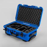 Angle view of Blue Color RED V Raptor Carry-On Case with Black Layer Custom Foam Insert