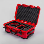 Angle view of Red Color RED V Raptor Carry-On Case with Red Layer Custom Foam Insert