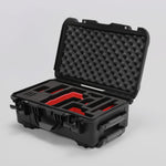 Angled view of Foama Black Color Travel Case and Custom Foam Insert for RED Monstro
