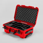 Angled view of Foama Red Color Travel Case and Custom Foam Insert for RED Monstro