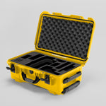 Angled view of Foama Yellow Color Travel Case and Custom Foam Insert for RED Monstro