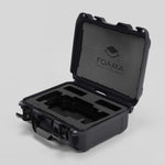 Angled view of Foama Graphite Color Travel Case and Custom Foam Insert for SmallHD 703 Bolt Pro
