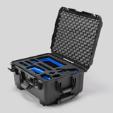 Angled view of Sony FX3 Black Color Studio Case and Custom Foam Insert with a Blue Layer
