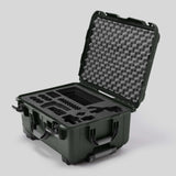 Angled view of Sony FX3 Olive Color Studio Case and Custom Foam Insert