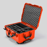 Angled view of Sony FX3 Orange Color Studio Case and Custom Foam Insert
