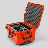 Angled view of Sony FX6 Orange Color Studio Case and Custom Foam Insert