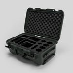 Angled view of Foama Olive Color Carry-on case and Custom Foam Insert for Sony FX-6