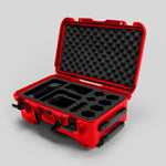 Angled view of Foama Red Color Carry-on case and Custom Foam Insert for Sony FX-6