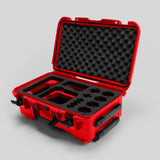 Angled view of Foama Red Color Carry-on case and Custom Foam Insert with Red Layer for Sony FX-6