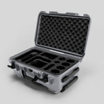Angled view of Foama Silver Color Carry-on case and Custom Foam Insert for Sony FX-6