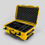 Angled view of Foama Yellow Color Carry-on case and Custom Foam Insert for Sony FX-6