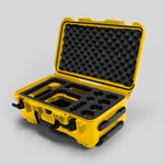 Angled view of Foama Yellow Color Carry-on case and Custom Foam Insert with Yellow Layer for Sony FX-6