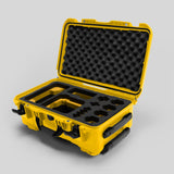 Angled view of Foama Yellow Color Carry-on case and Custom Foam Insert with Yellow Layer for Sony FX-6