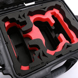 Close-up view 2 of DJI Neo Black Color Adventure Ready Compact Waterproof Carry-on Case and Custom Foam Insert with a Red Layer for DJI Neo