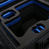 Close view of Black Color Sony Venice 2 Studio Case with Blue Layer Custom Foam Insert